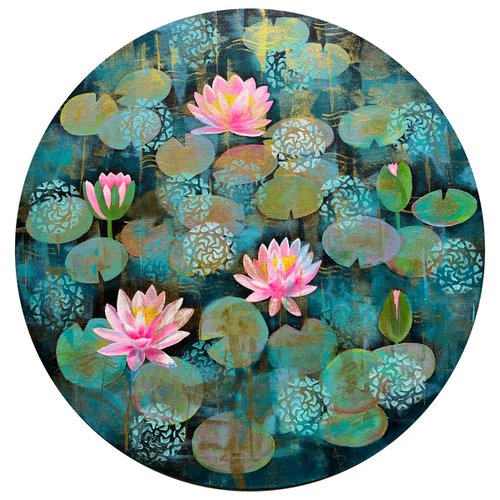 Turquoise water lilies ! Dhoop Chaanv by Amita Dand