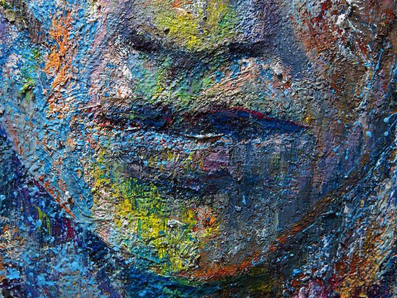 Original Oil Painting Expressionism Modern Portrait