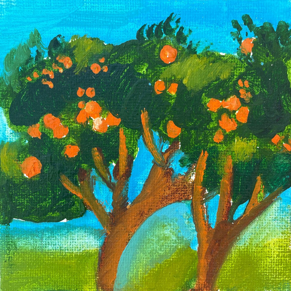 Orange Tree - 10x10 cm by Victoria Dael