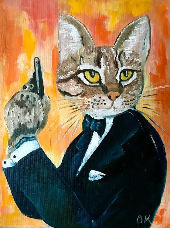 Cat  James Bond 007, Cats never die.