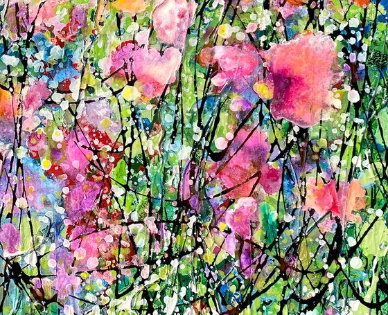 Sweet Pea Wildflowers  by OLena Art