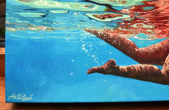 Underneath II - Small Swimming Painting