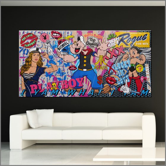 I Yam Popeye 240cm x 120cm Popeye Urban Pop Art