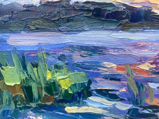"Sunset in the Volga river"