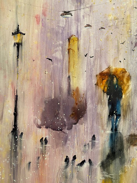 Sold Watercolor “Evening rain” perfect gift