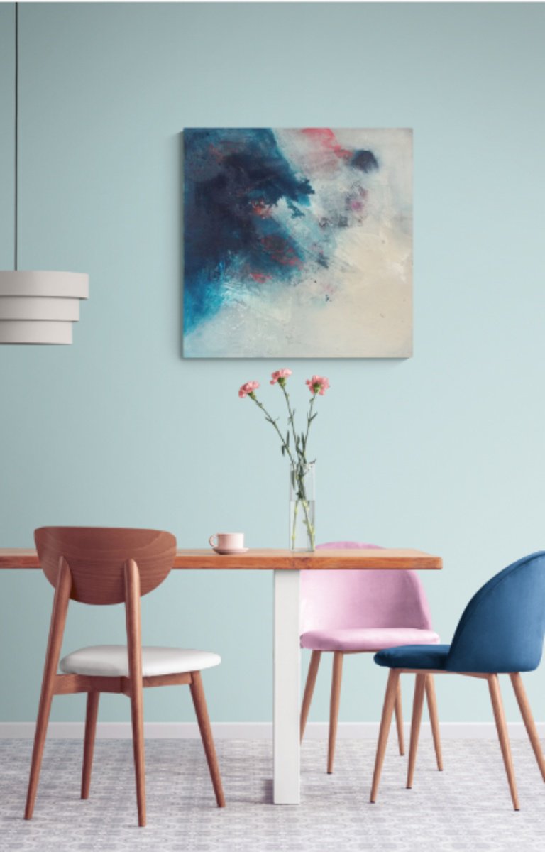 Abstract Acrylic Painting By Christa Haack, 31 X 31, After The Sturm, Original Artwork