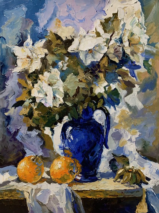Cobalt Vase Blooms.