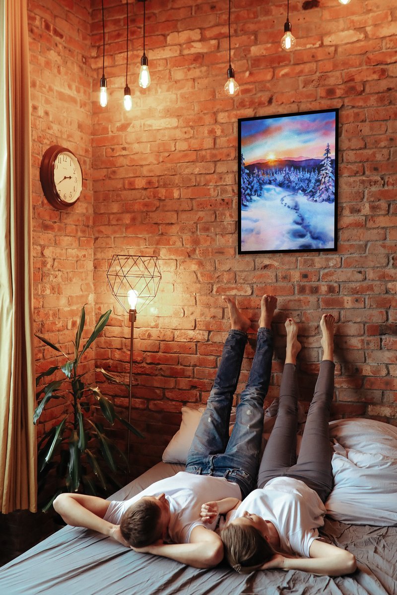 Impressionistic Landscape Watercolour By Delnara El, 11 X 15, Christmas Story, Original Artwork