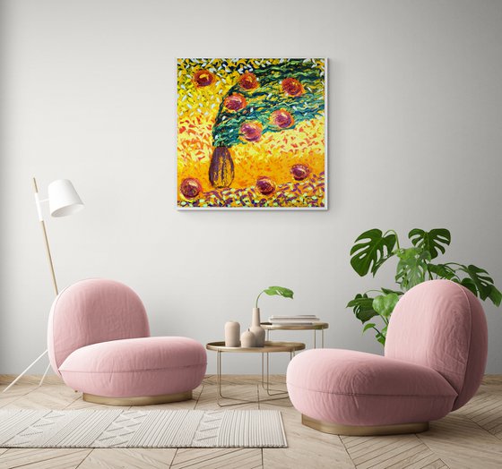 ENERGY OF LOVE sculpture on canvas oil painting