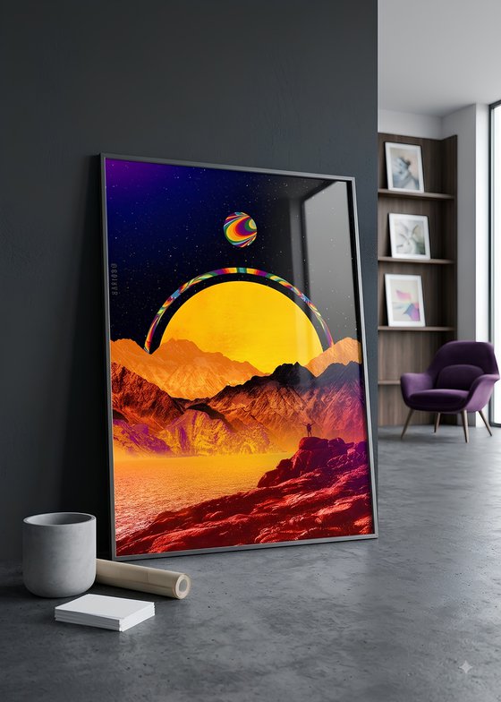 SOLAR ASCENT - Cosmic Psychedelic Desert Art