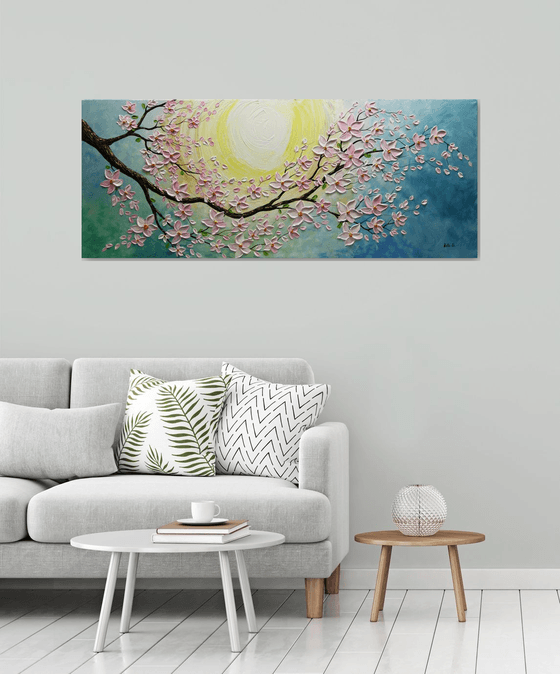 Blossom Sakura - Large Blossom Tree Painting, Original Impasto Sakura Painting