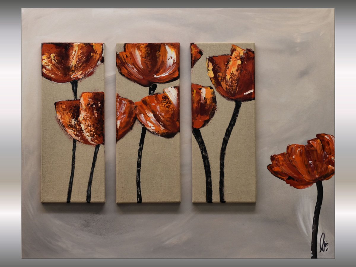  Crimson Bloom By Edelgard Schroer, 39 X 31, Artwork For Sale On Artfinder