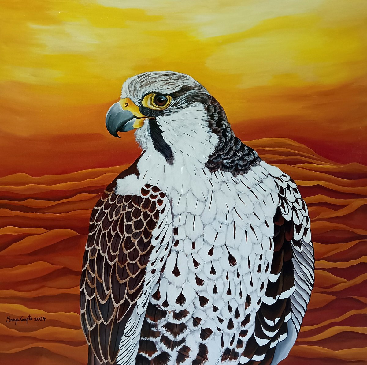 Photorealistic Animal Acrylic Painting By Sreya Gupta, 30 X 30", Desert
