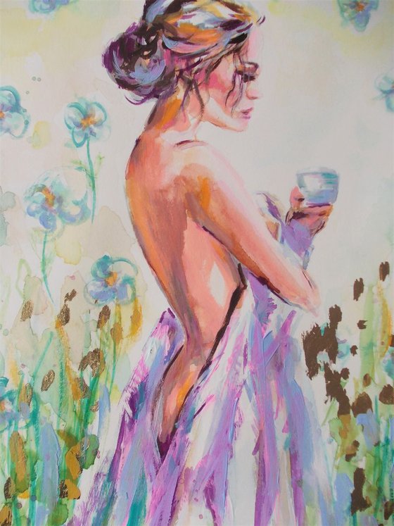 Morning Breeze-Woman Portait Painting-Figurative