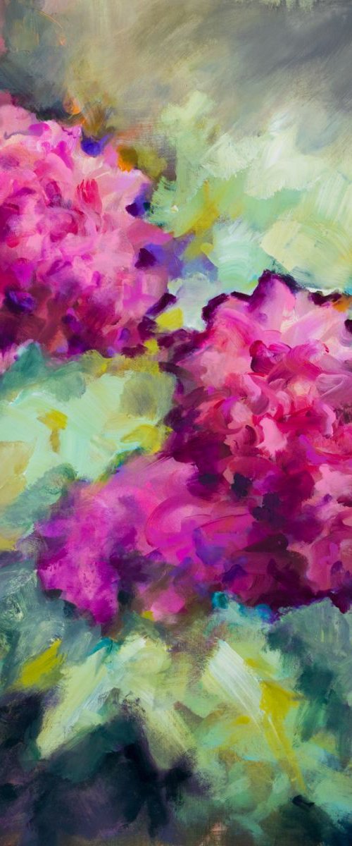 Flowers - large size floral abstract UNSTRETCHED by Fabienne Monestier