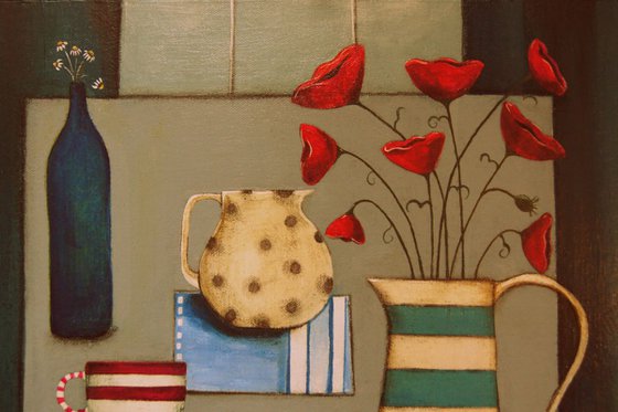 Scenes From A Kelvingrove Kitchen (with poppies and daisies)..