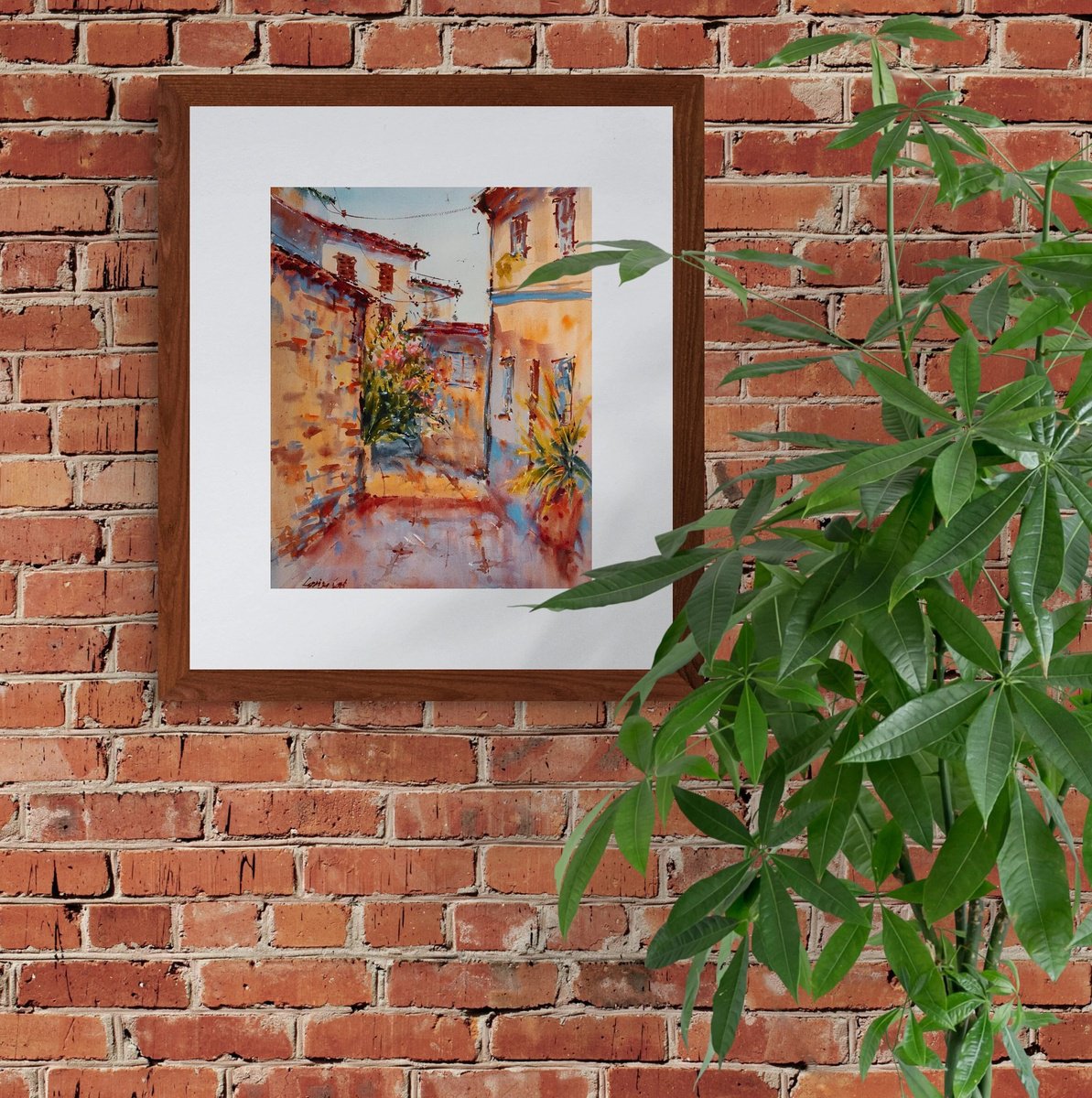 Piran warmth, Slovenian coast | Original watercolor painting (2019) Hand-painted Art Small... by Larisa Carli