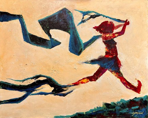 ORIGINAL OIL painting 24"x30" Freedom Girl by Gabriella DeLamater
