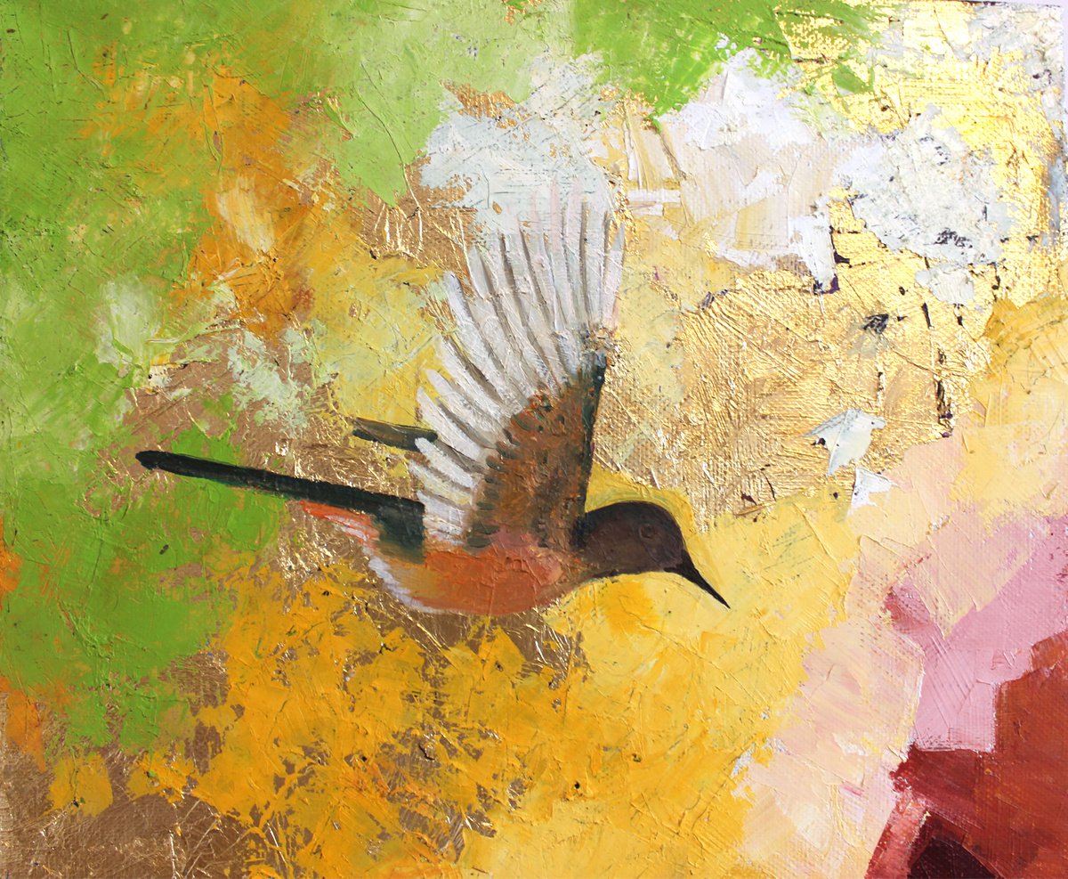Bird in the autumn wood by Olha Gitman