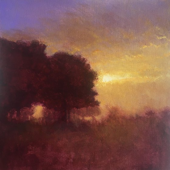 Soft Glow Sunset  impressionist landscape painting