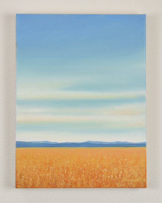 Glowing Field - Blue Sky Landscape