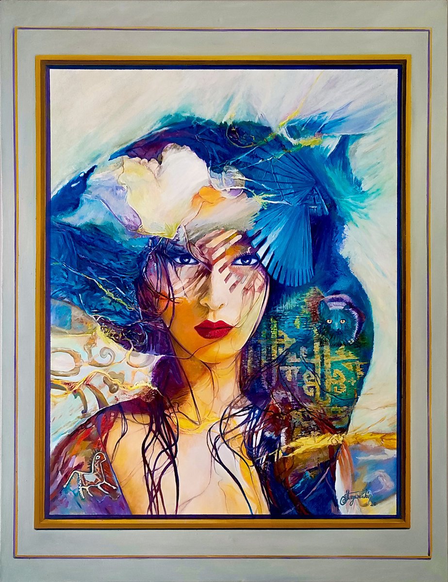 Photorealistic Portrait Oil Painting By Fatih Sungurtekin, 39 X 51, Azure, Original Artwork