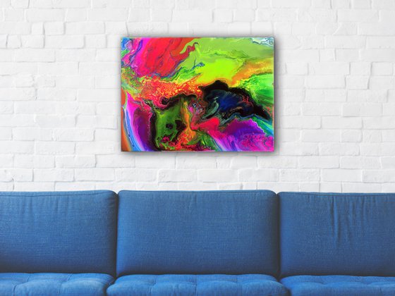 "How You Like Me Now" - FREE SHIPPING to the USA - Original Abstract PMS Acrylic Painting, 24 x 18 inches