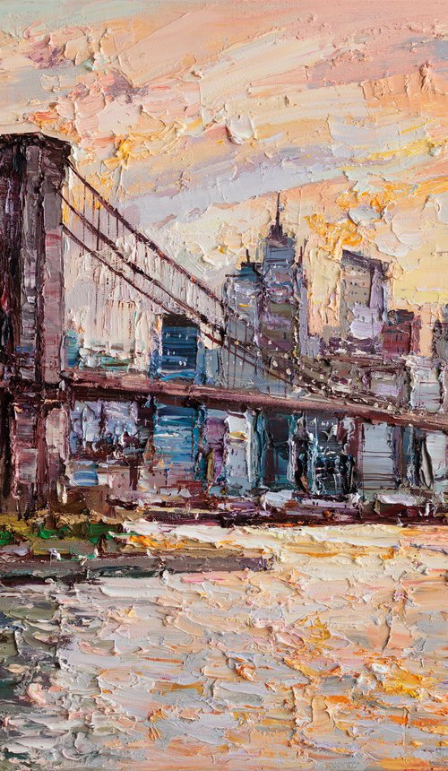 Brooklyn Bridge at Sunset by Anastasiia Valiulina