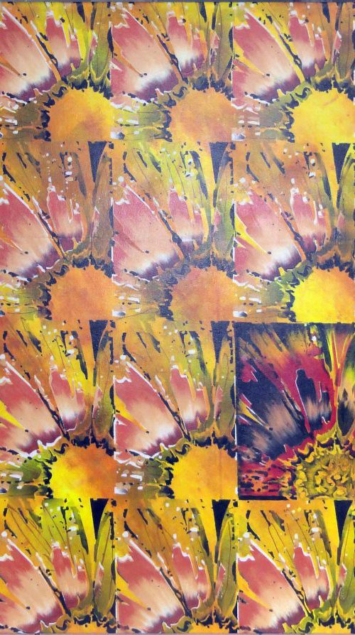 Abstract Sunflowers by Sue Rowe