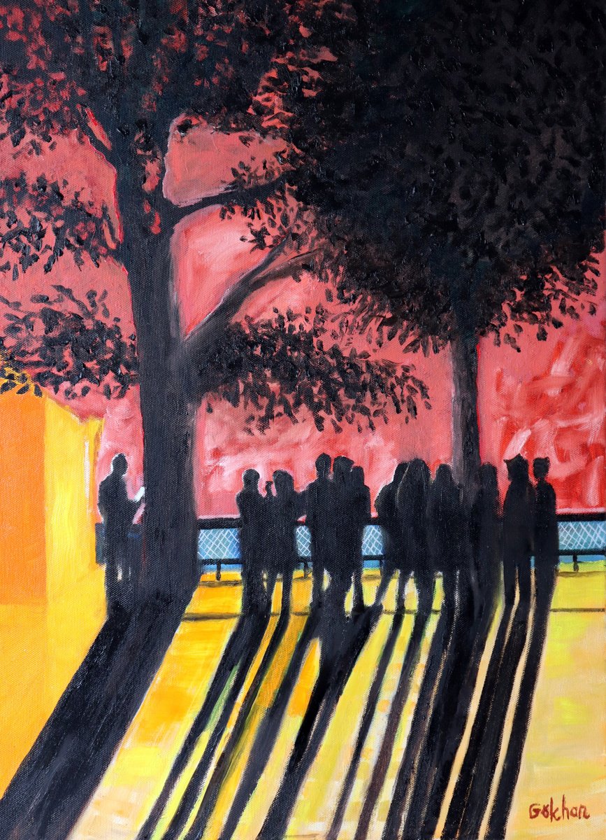 Expressive Portrait Oil Painting By Gokhan Alpgiray, 20 X 28, Solidarity, Original Artwork