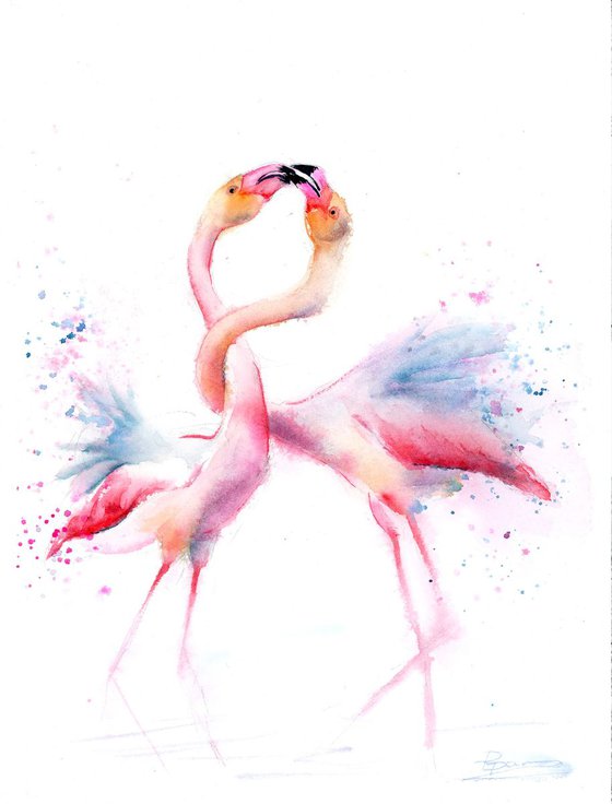 Flamingo in love