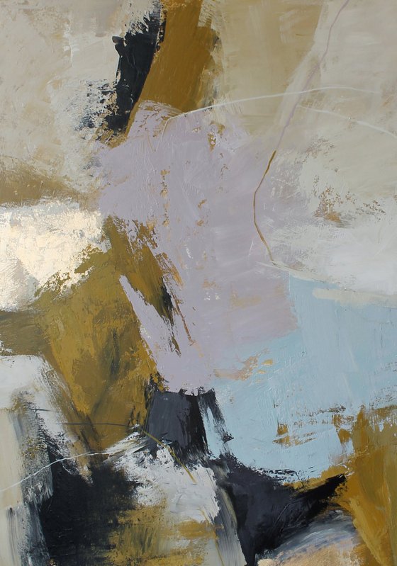 "Ness 2" Licak brown beige abstract art