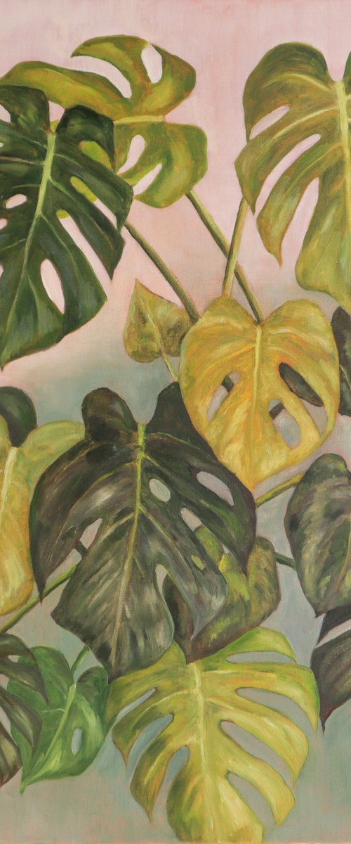 Monstera with Parrot by Katia Bellini