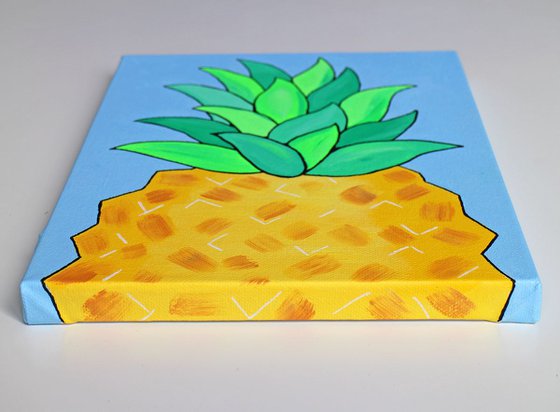 Pineapple Pop Art Painting On Canvas