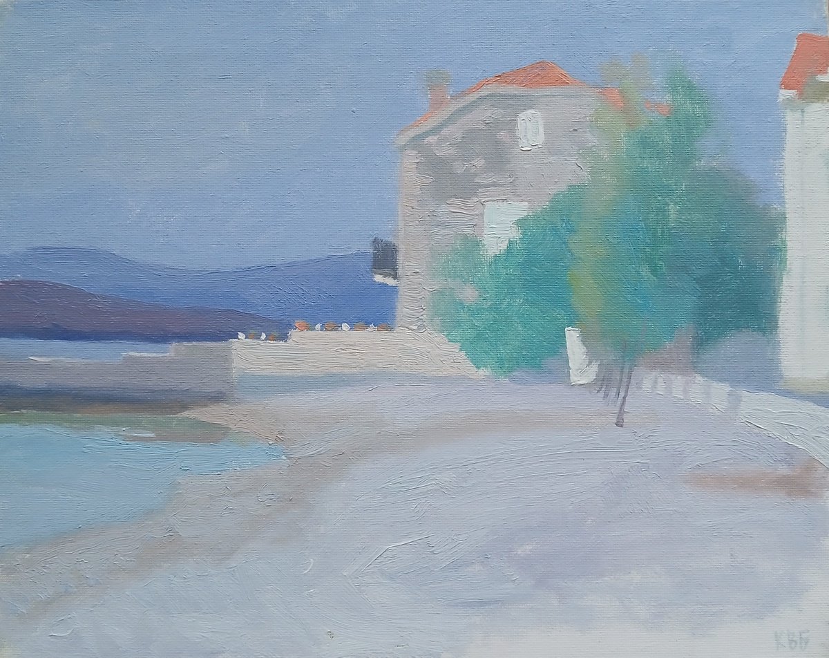 Impressionistic Landscape Oil Painting By Vasyl Koval, 12 X 9", White Day, Original Artwork