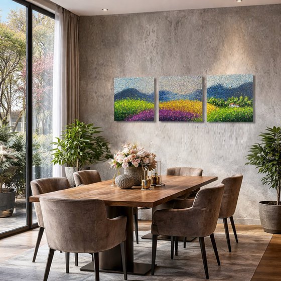 Lavender Dreams of Tuscany - triptych
