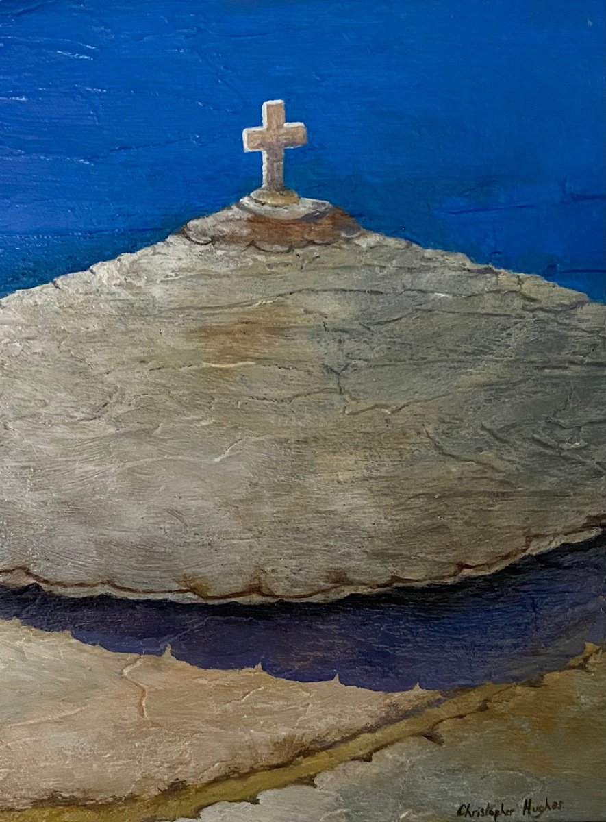 Impressionistic Landscape Oil Painting By Christopher Hughes, 7 X 9, The Greek Chapel, Original Artwork