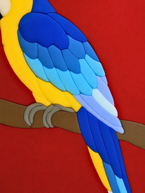 Macaw Fused Glass Bird Art
