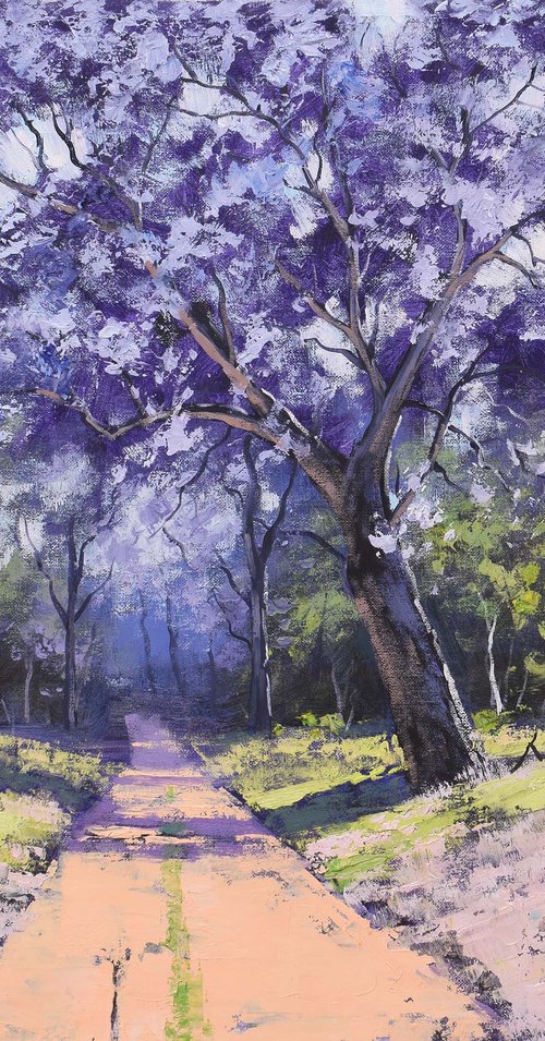Country road with Jacaranda Trees Australia by Graham Gercken