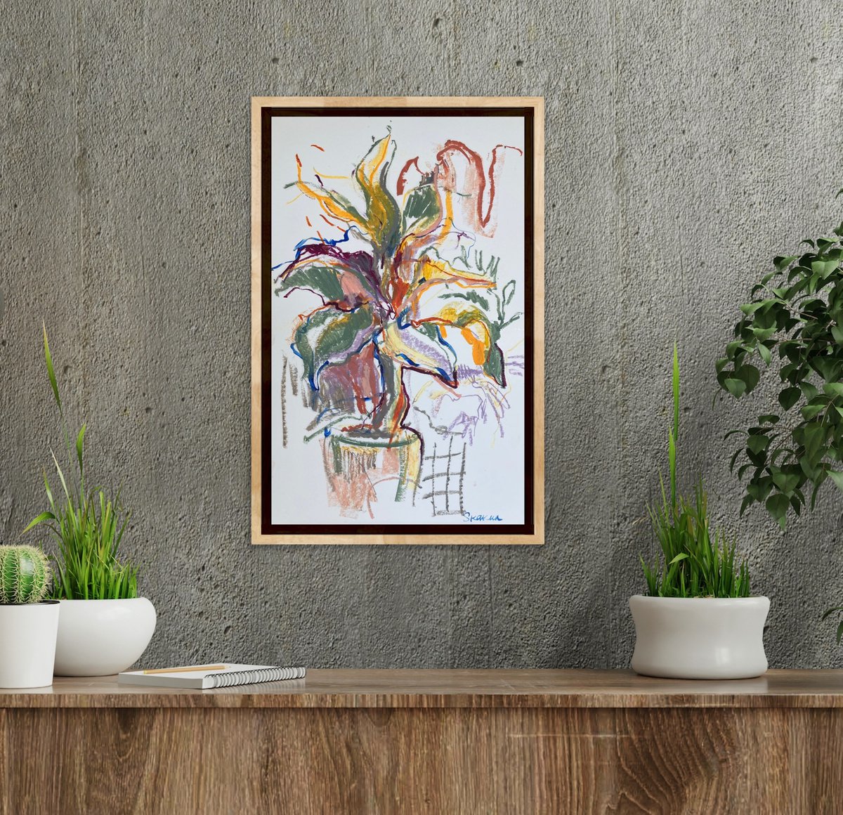 Expressive Still Life Pastel Drawing By Mari Skakun, 13 X 20", Summer Mood, Original Artwork