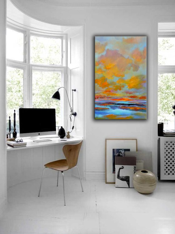 Evening grows Golden, 30" x 48".