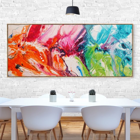 Cordial 240cm x 100cm Textured Abstract Art