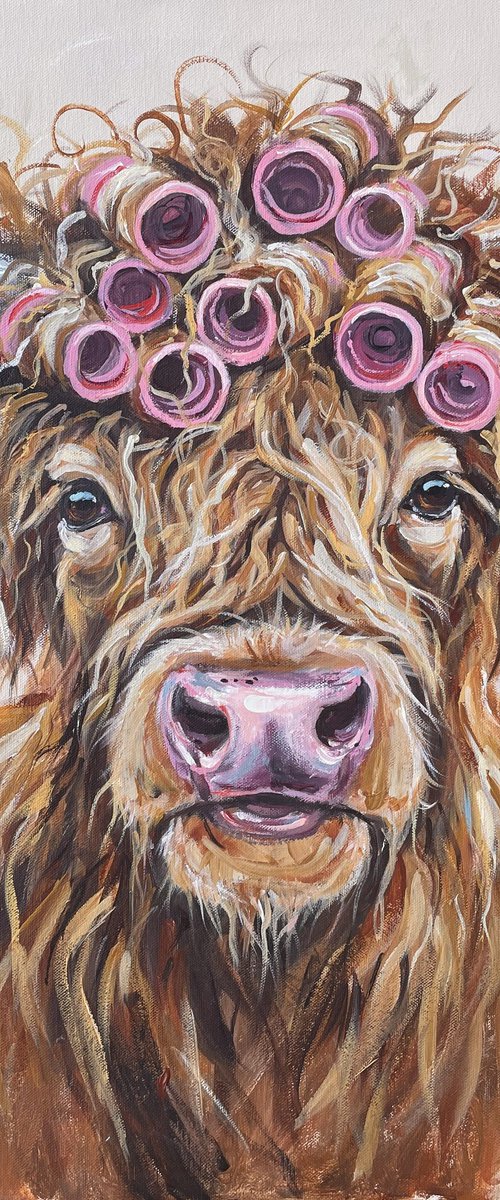 Cow in Curlers by Louise Brown