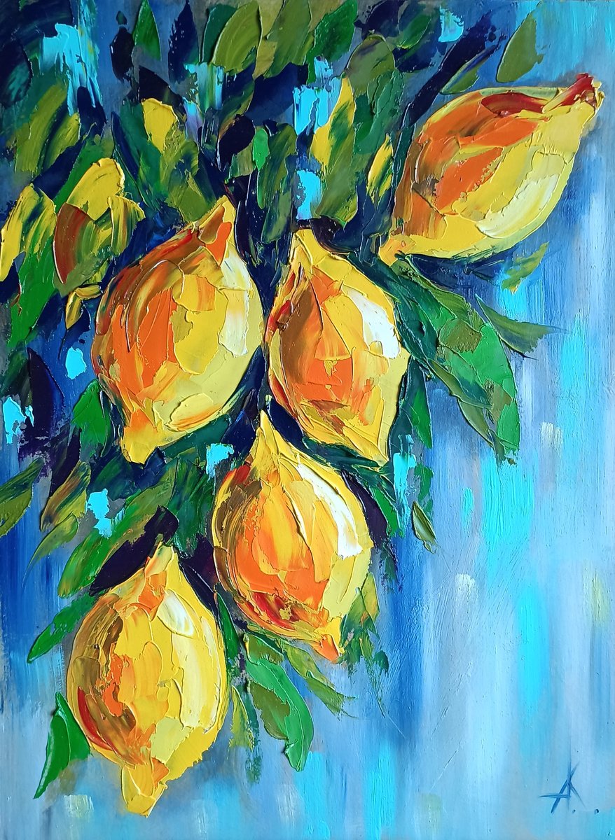 Impressionistic Botanical Oil Painting By Anastasia Kozorez, 12 X 16, Sweet And Sour, Original Artwork