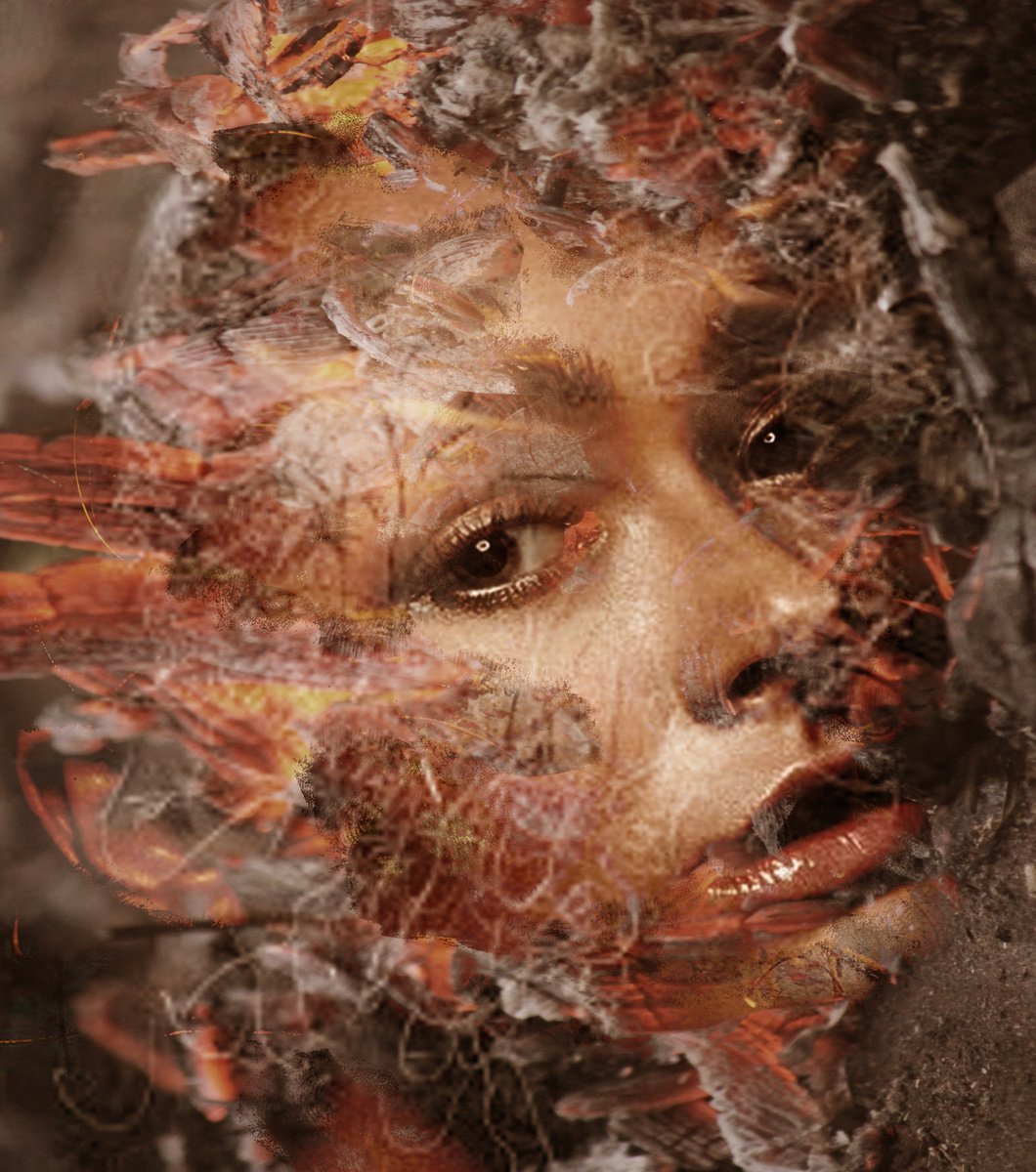Illustrative Portrait Photograph By Srdjan Jevtic, 38 X 43", From The Fire, Original Artwork
