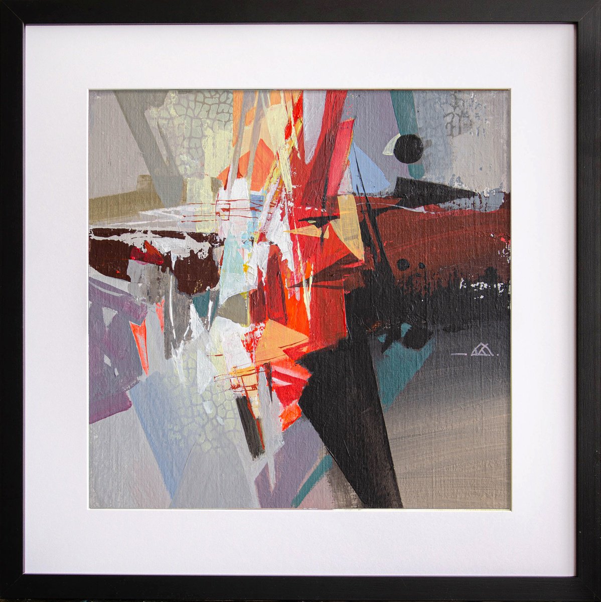 Abstract Acrylic Painting By Valentin, 19 X 19", The Last Emperor, Original Artwork