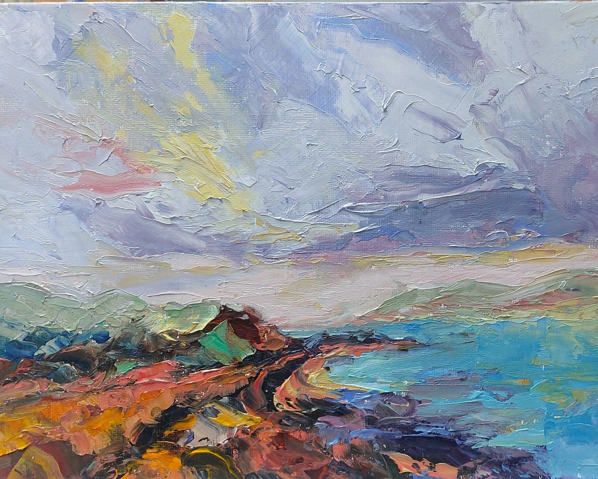 Expressive Landscape Oil Painting By Philippa Headley, 14 X 12", Colours Of Nature, Original Artwork