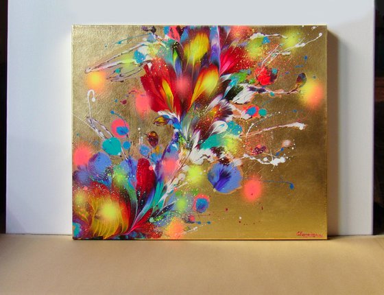 ”Sunshine” 50 x 60 cm Abstract Floral Painting on canvas