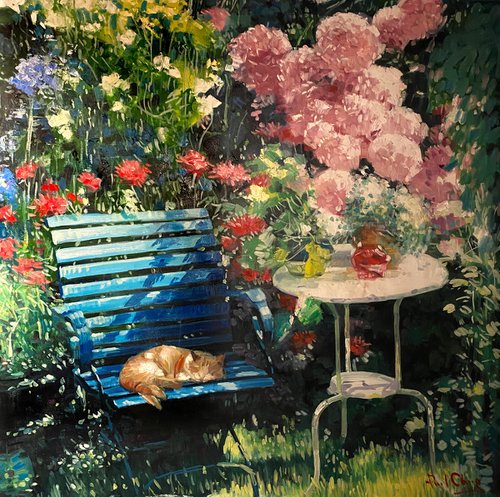 Cat in the Garden by Paul Cheng