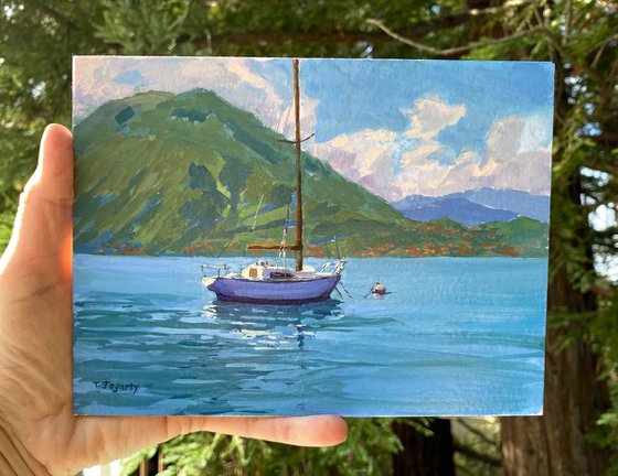 Reflections: Boat on Lake Como
